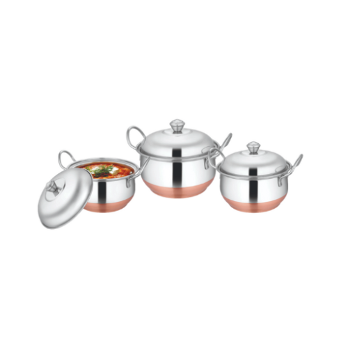 STAINLESS STEEL COPPER BOTTOM HANDI SET