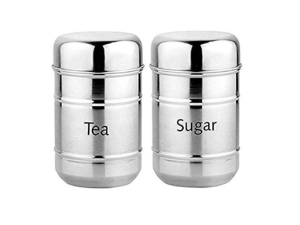 Tea Sugar Container - Set – 2 Pcs | Premium Stainless Steel / Matte Finish