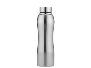 Curvy Stainless Steel Fridge Bottle 1000ml | Leak Proof Refrigerator Water Bottle
